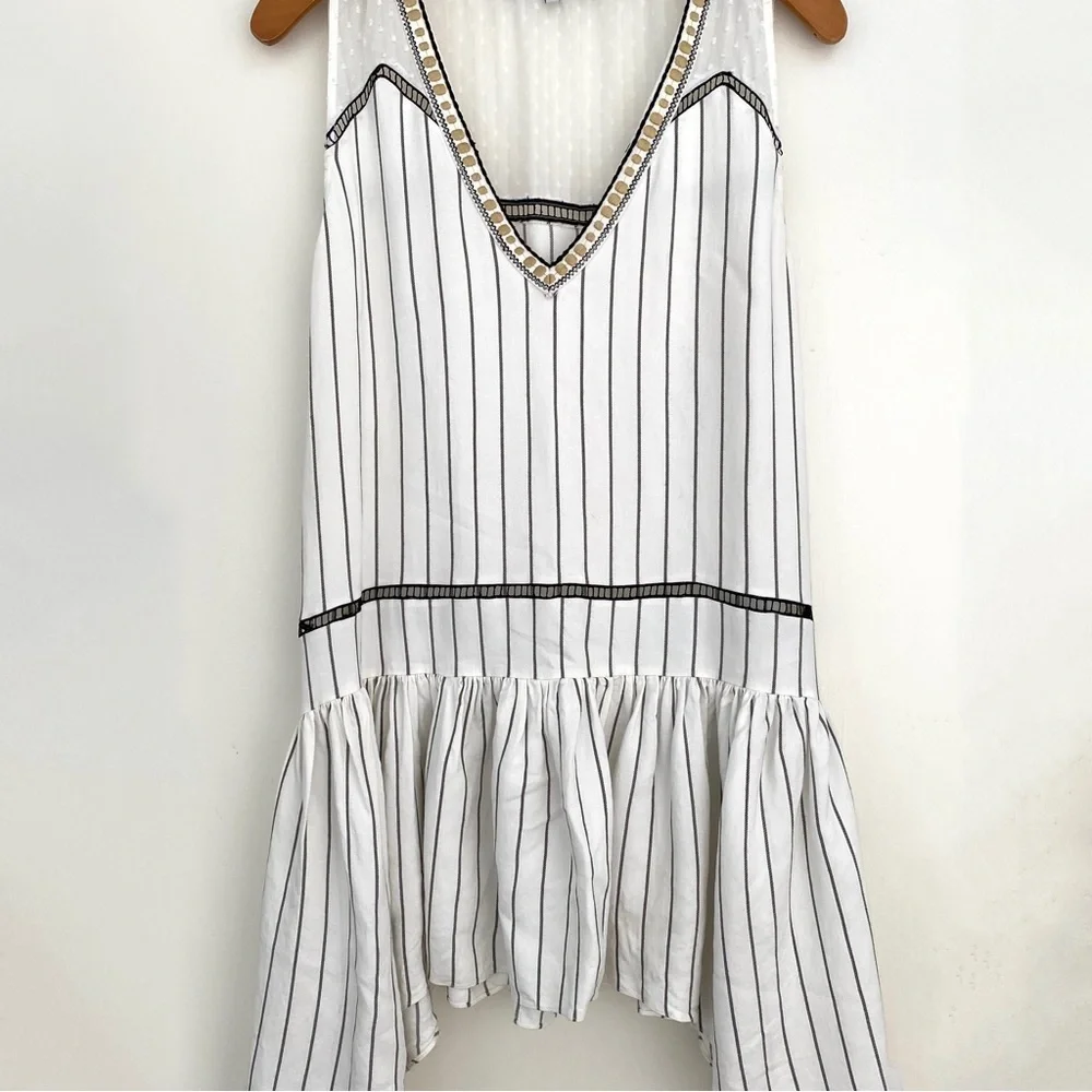 LUG VON SIGA Striped Asymmetrical Tunic Dress Top size 38